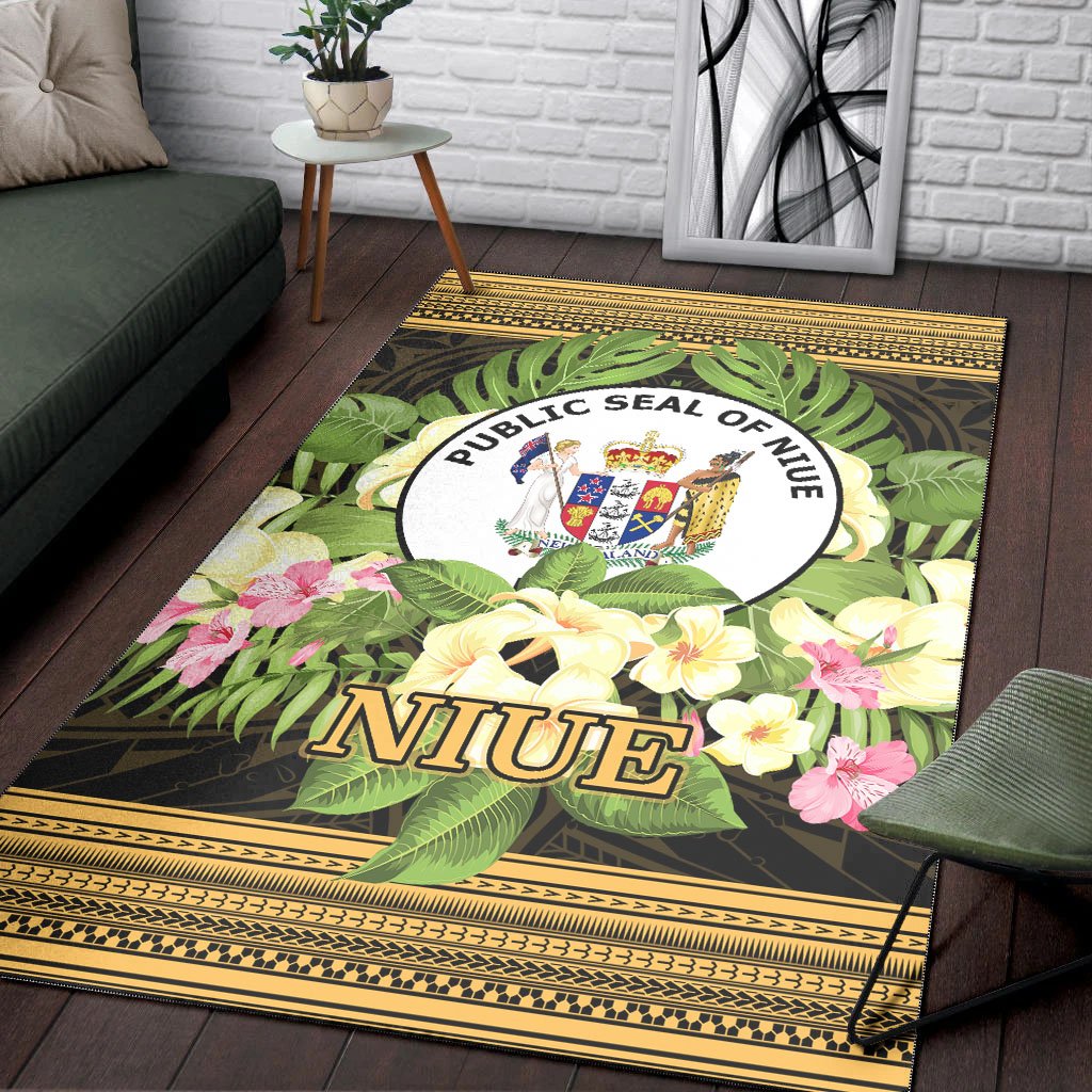Niue Area Rug - Polynesian Gold Patterns Collection