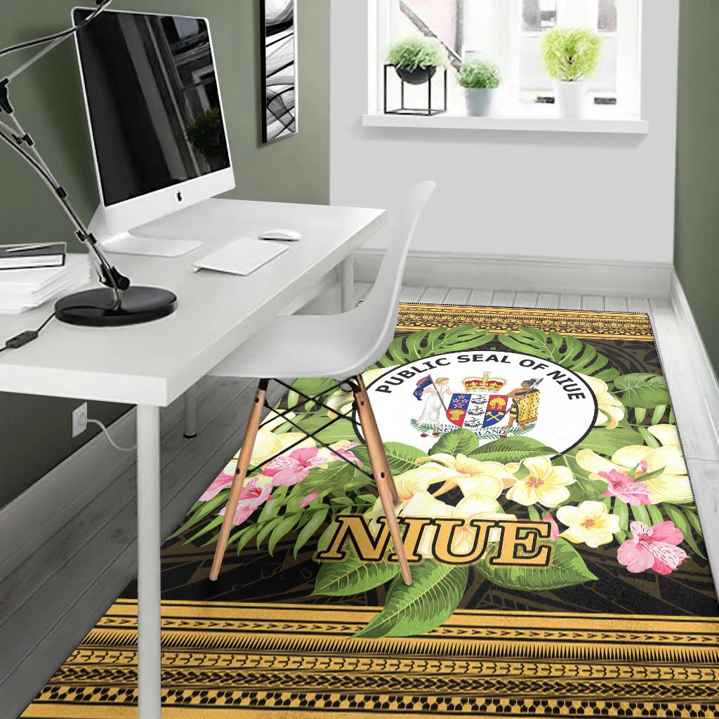 Niue Area Rug - Polynesian Gold Patterns Collection