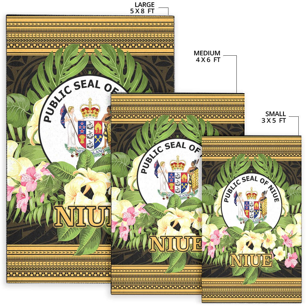 Niue Area Rug - Polynesian Gold Patterns Collection