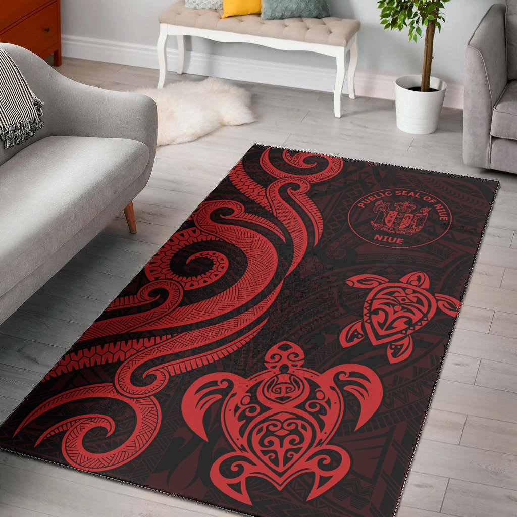 Niue Area Rug - Red Tentacle Turtle