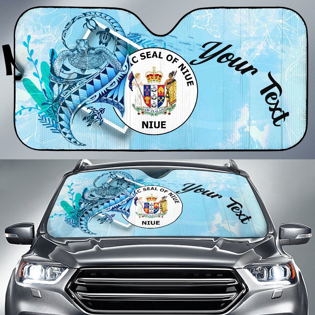 Niue Auto Sun Shades - Custom Personalised Polynesian Turtle Under The Sea