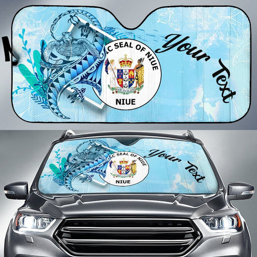 Niue Auto Sun Shades - Custom Personalised Polynesian Turtle Under The Sea