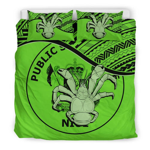 Polynesian Duvet Cover Set - Niue Bedding Set Green
