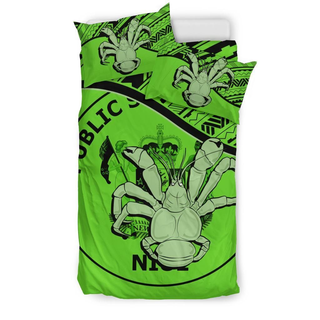Polynesian Duvet Cover Set - Niue Bedding Set Green