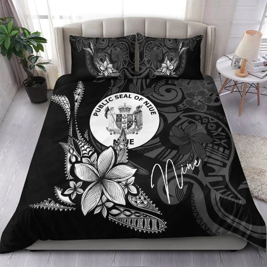 Niue Bedding Set - Fish With Plumeria Flowers Style