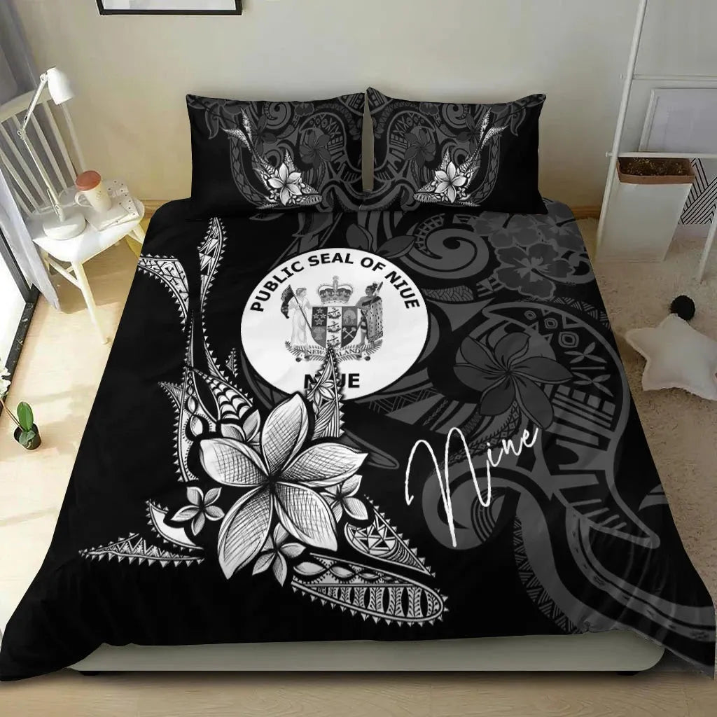 Niue Bedding Set - Fish With Plumeria Flowers Style