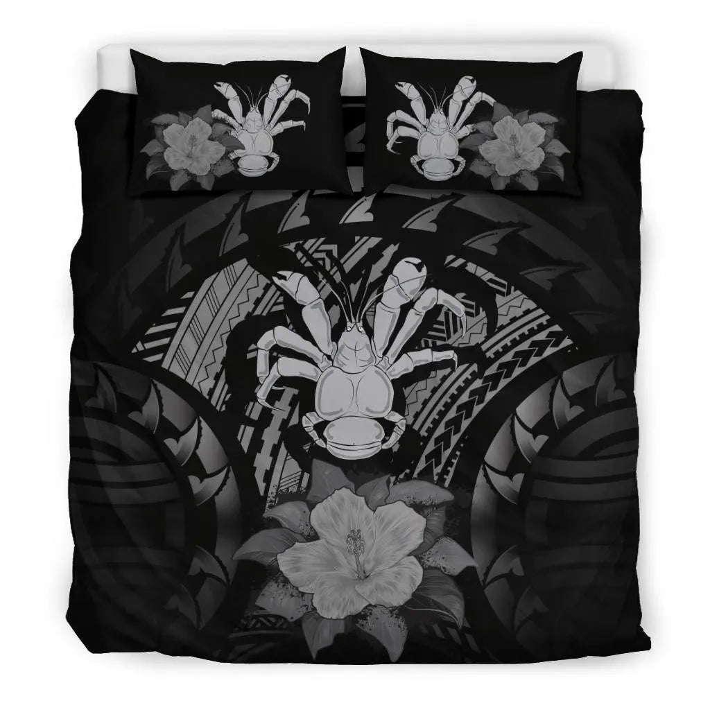 Niue Duvet Cover Set - Coconut Crab & Gray Hibiscus