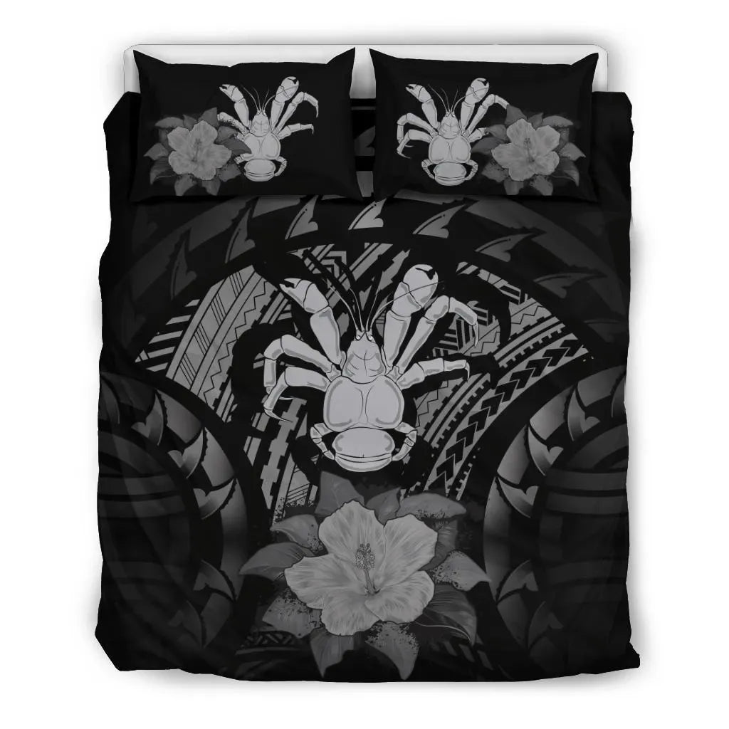Niue Duvet Cover Set - Coconut Crab & Gray Hibiscus