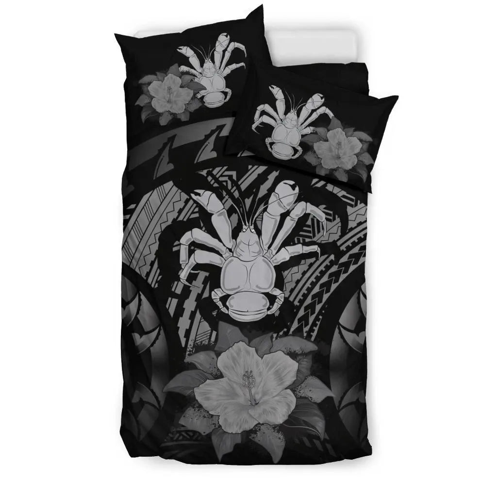 Niue Duvet Cover Set - Coconut Crab & Gray Hibiscus