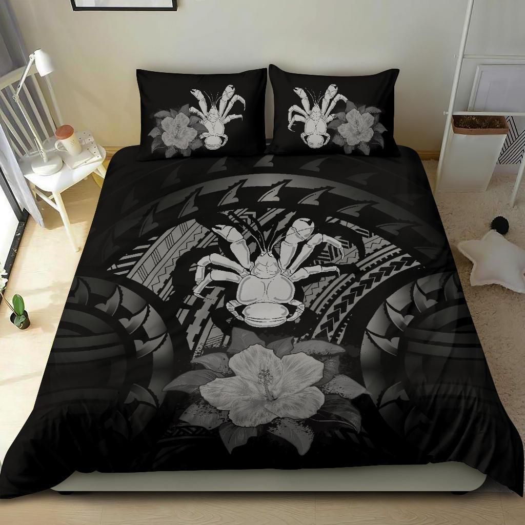 Niue Duvet Cover Set - Coconut Crab & Gray Hibiscus