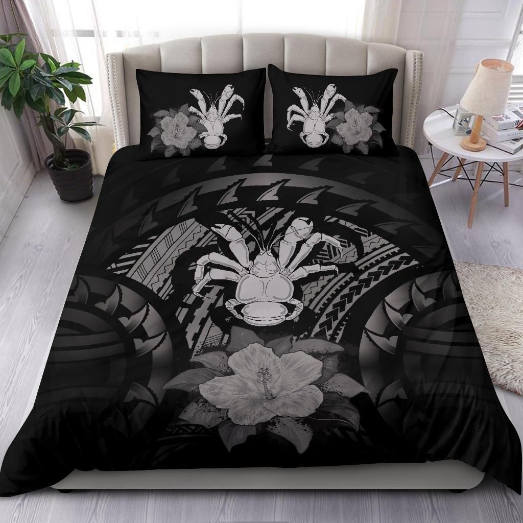 Niue Duvet Cover Set - Coconut Crab & Gray Hibiscus