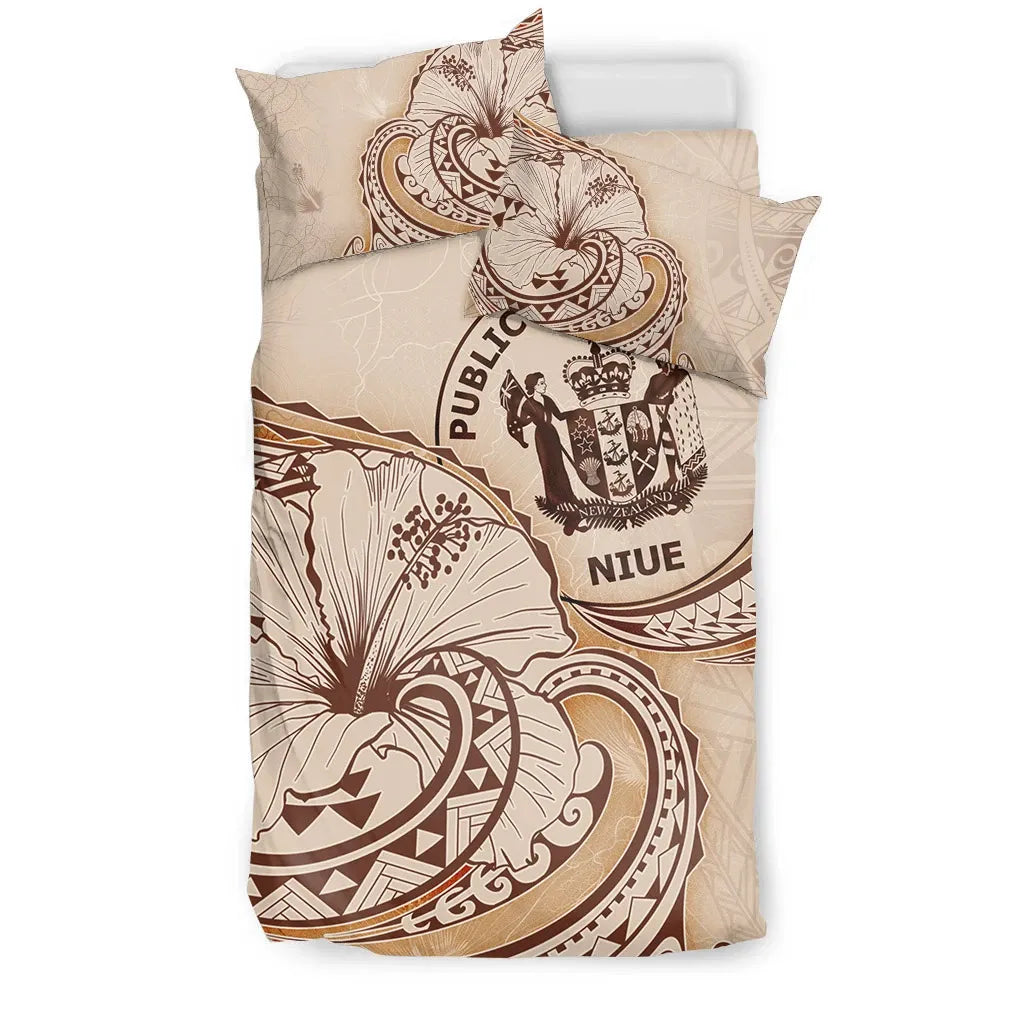 Niue Bedding Set - Hibiscus Flower Vintage Style