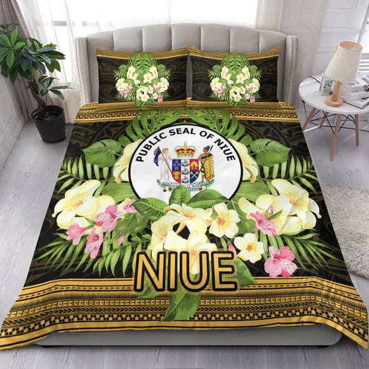 Niue Bedding Set - Polynesian Gold Patterns Collection