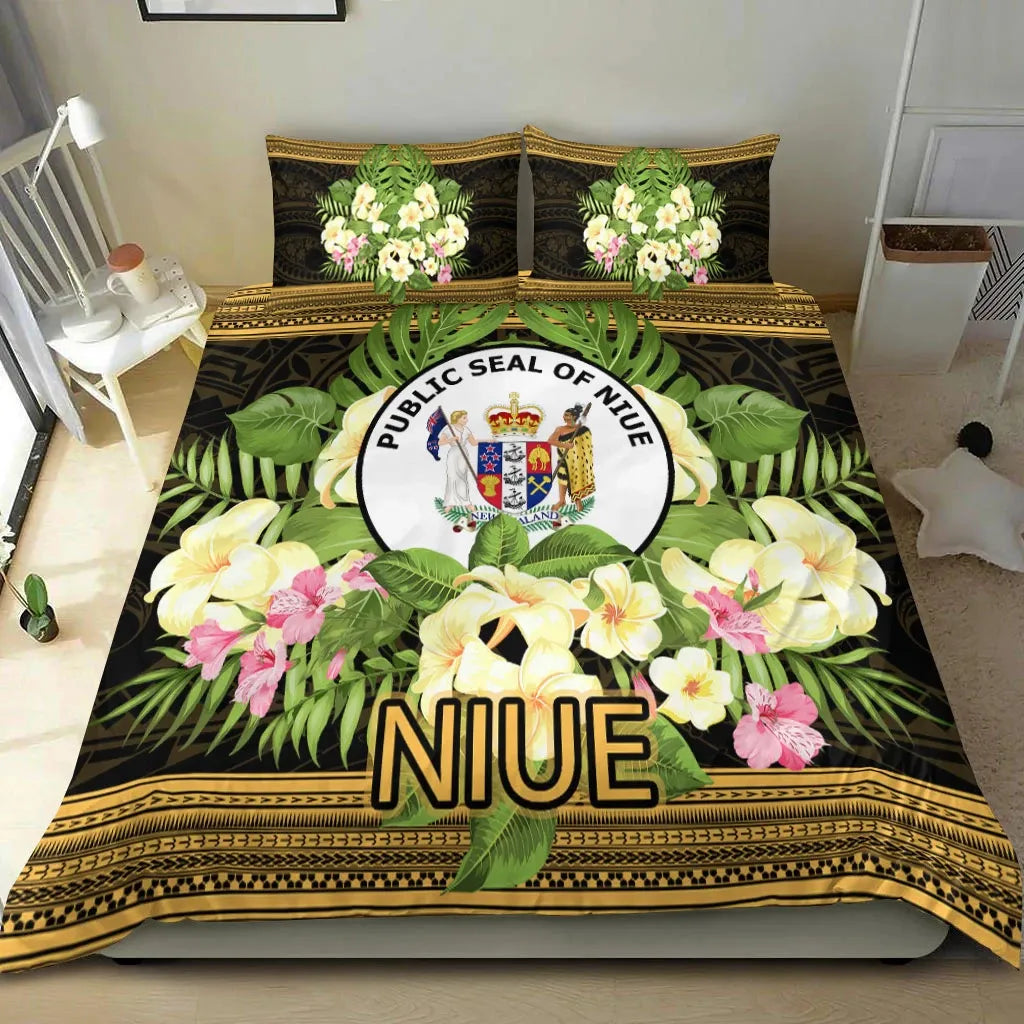 Niue Bedding Set - Polynesian Gold Patterns Collection