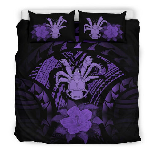 Niue Duvet Cover Set - Coconut Crab & Purple Hibiscus