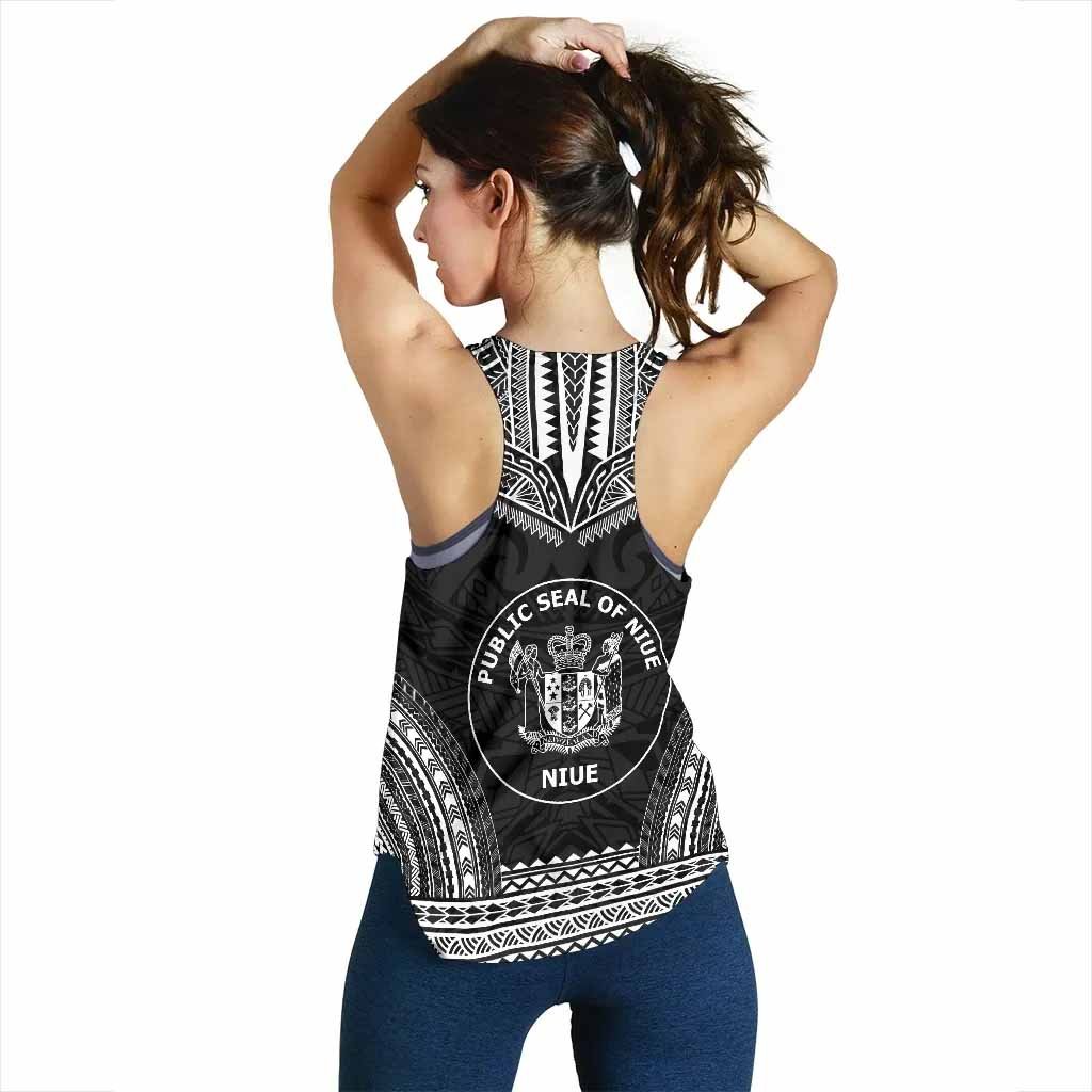 Niue Women Racerback Tank - Polynesian Chief Black Version