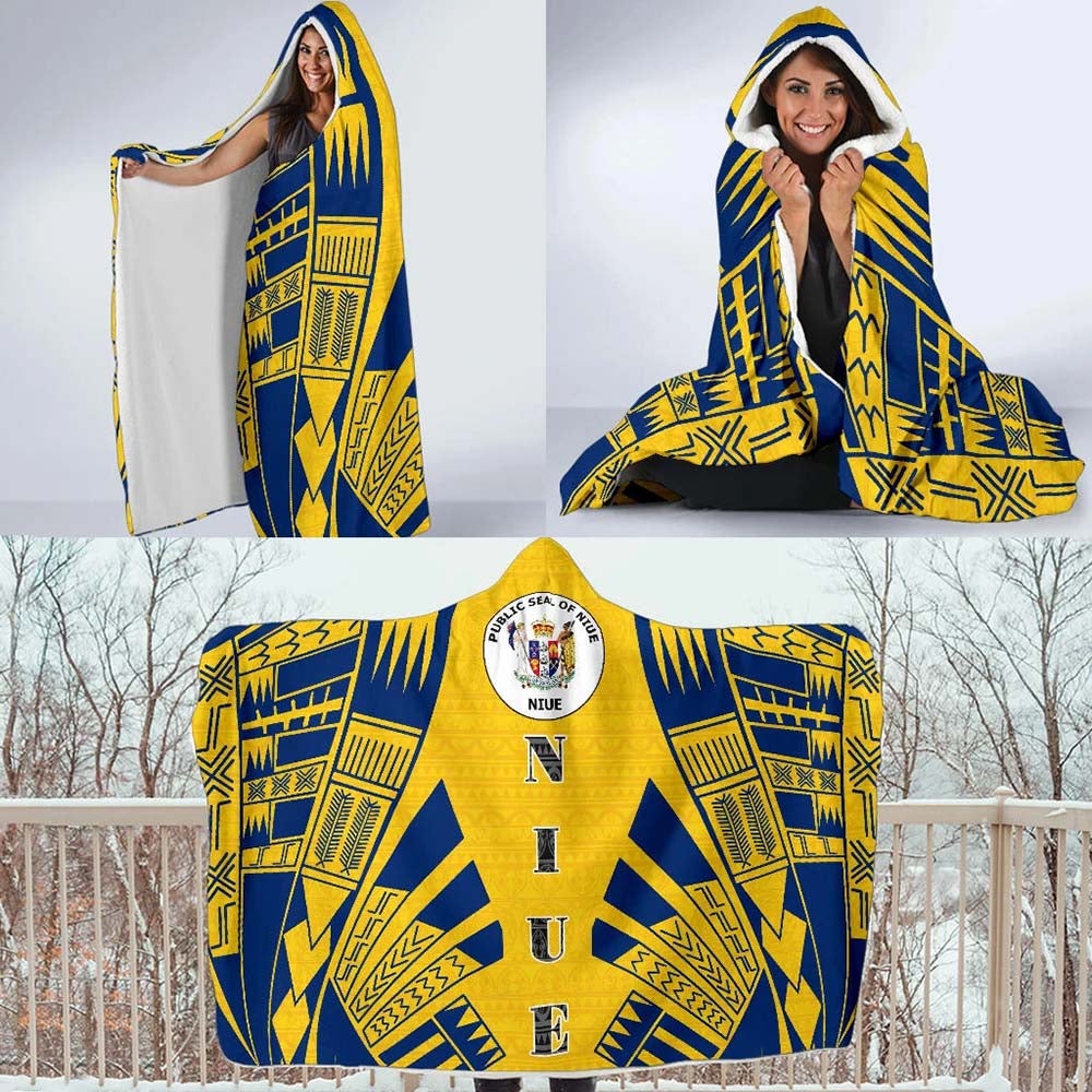 Niue Hooded Blanket - Polynesian Tattoo Flag
