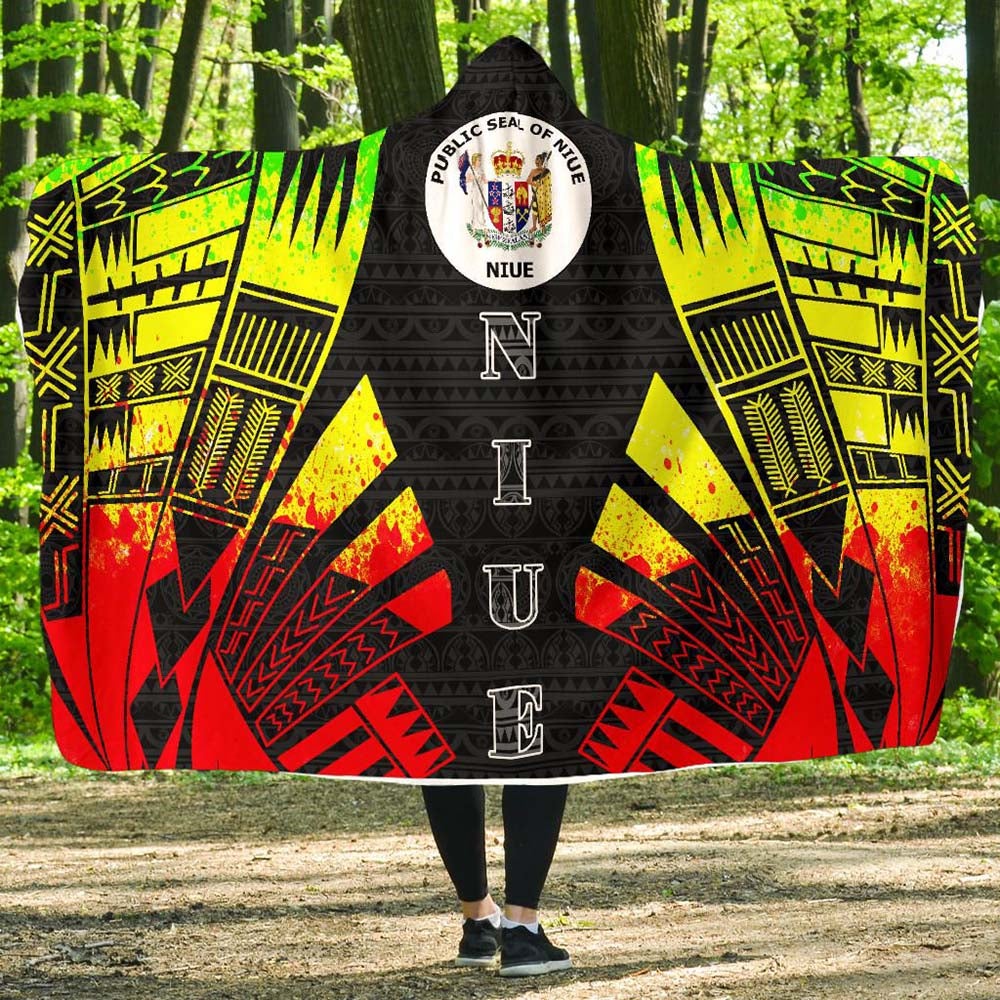 Niue Hooded Blanket - Polynesian Tattoo Reggae