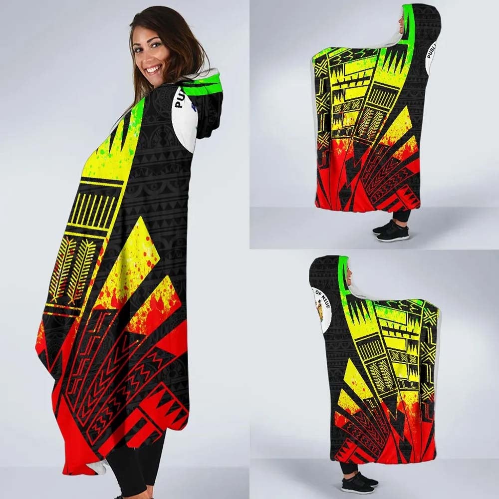 Niue Hooded Blanket - Polynesian Tattoo Reggae
