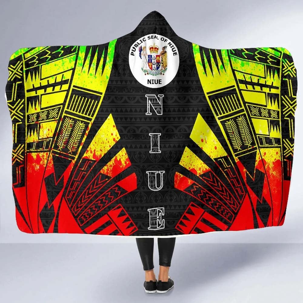 Niue Hooded Blanket - Polynesian Tattoo Reggae