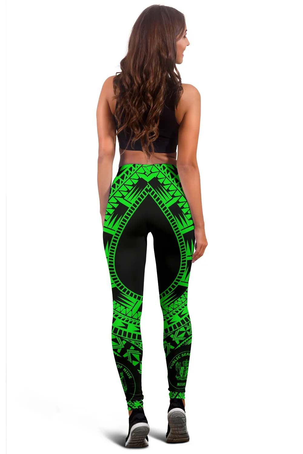 Niue Legging Polynesian Pattern Green