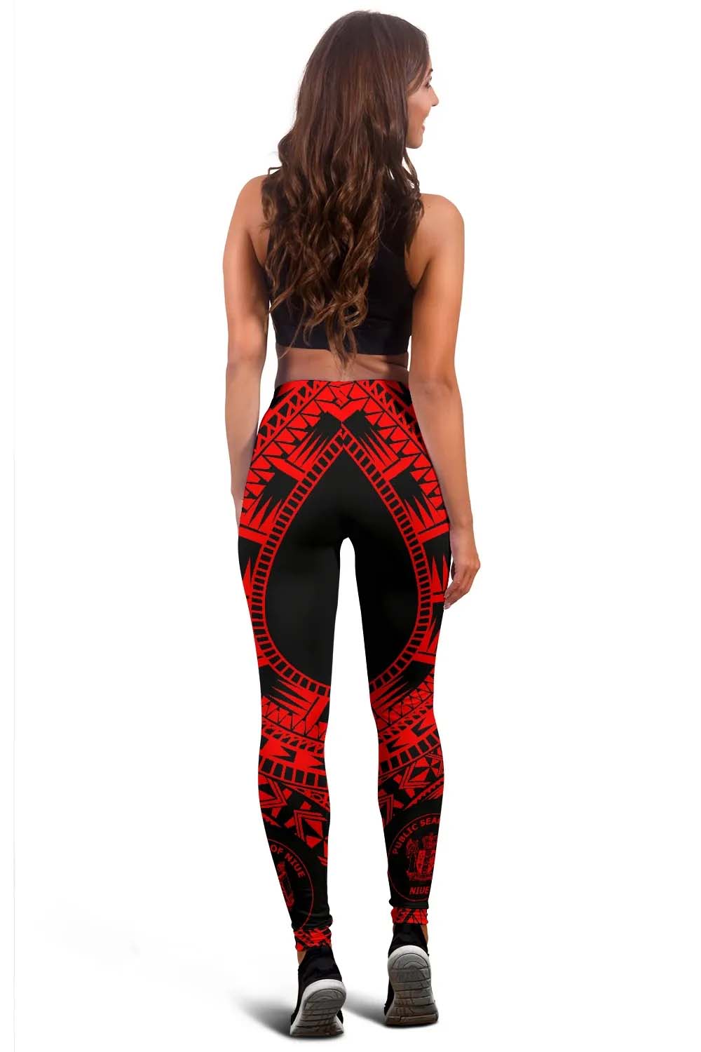Niue Legging Polynesian Pattern Red