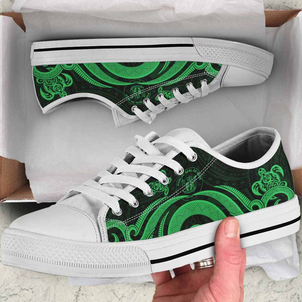 Niue Low Top Canvas Shoes - Green Tentacle Turtle