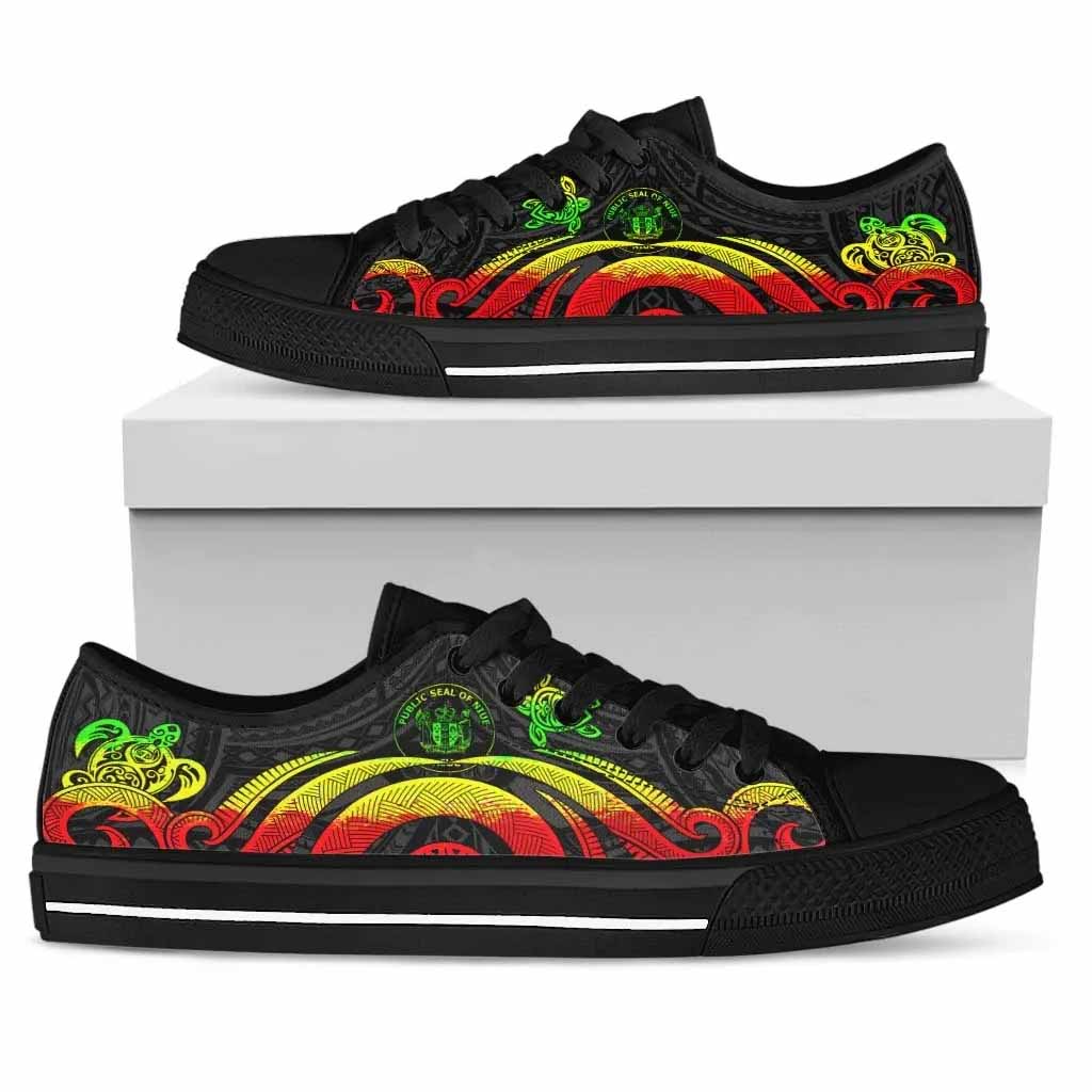 Niue Low Top Canvas Shoes - Reggae Tentacle Turtle