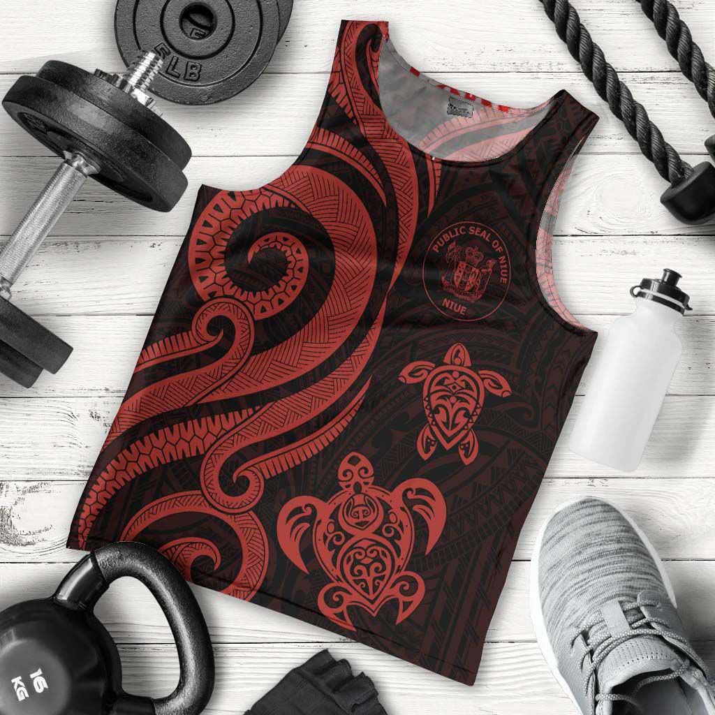 Niue Men Tank Top - Red Tentacle Turtle