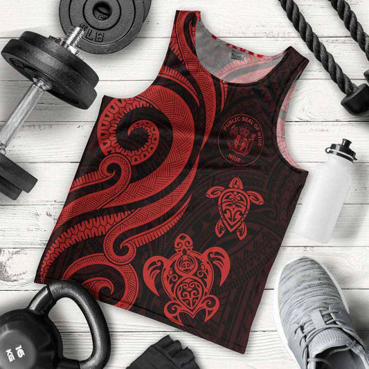 Niue Men Tank Top - Red Tentacle Turtle