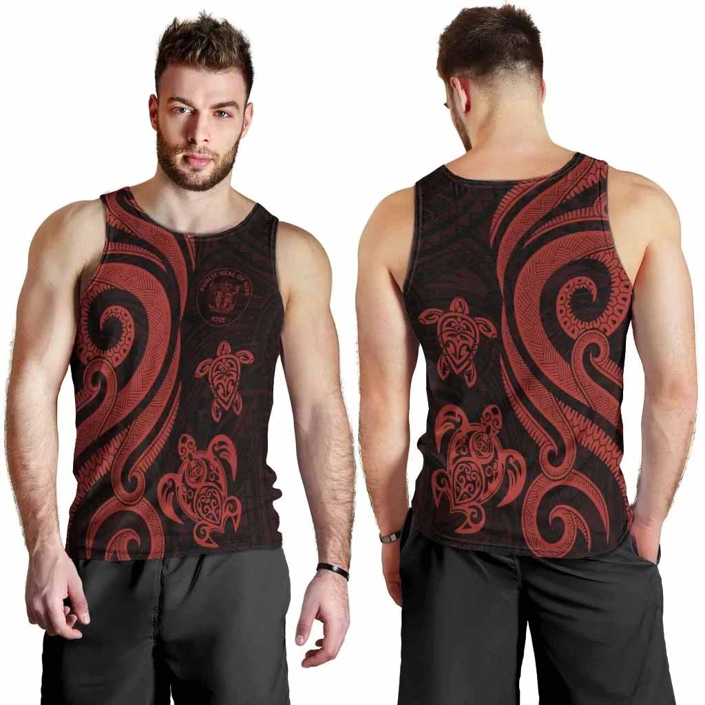 Niue Men Tank Top - Red Tentacle Turtle