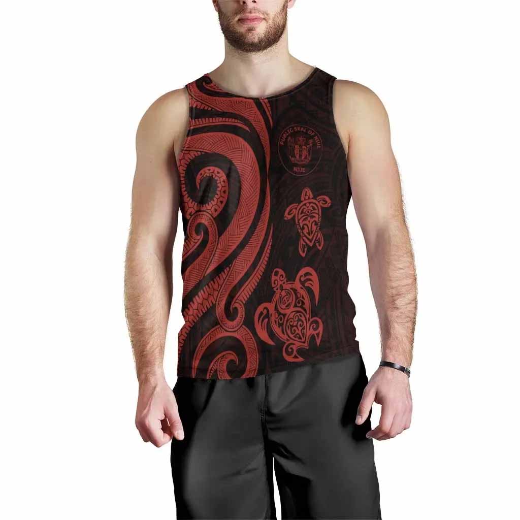Niue Men Tank Top - Red Tentacle Turtle