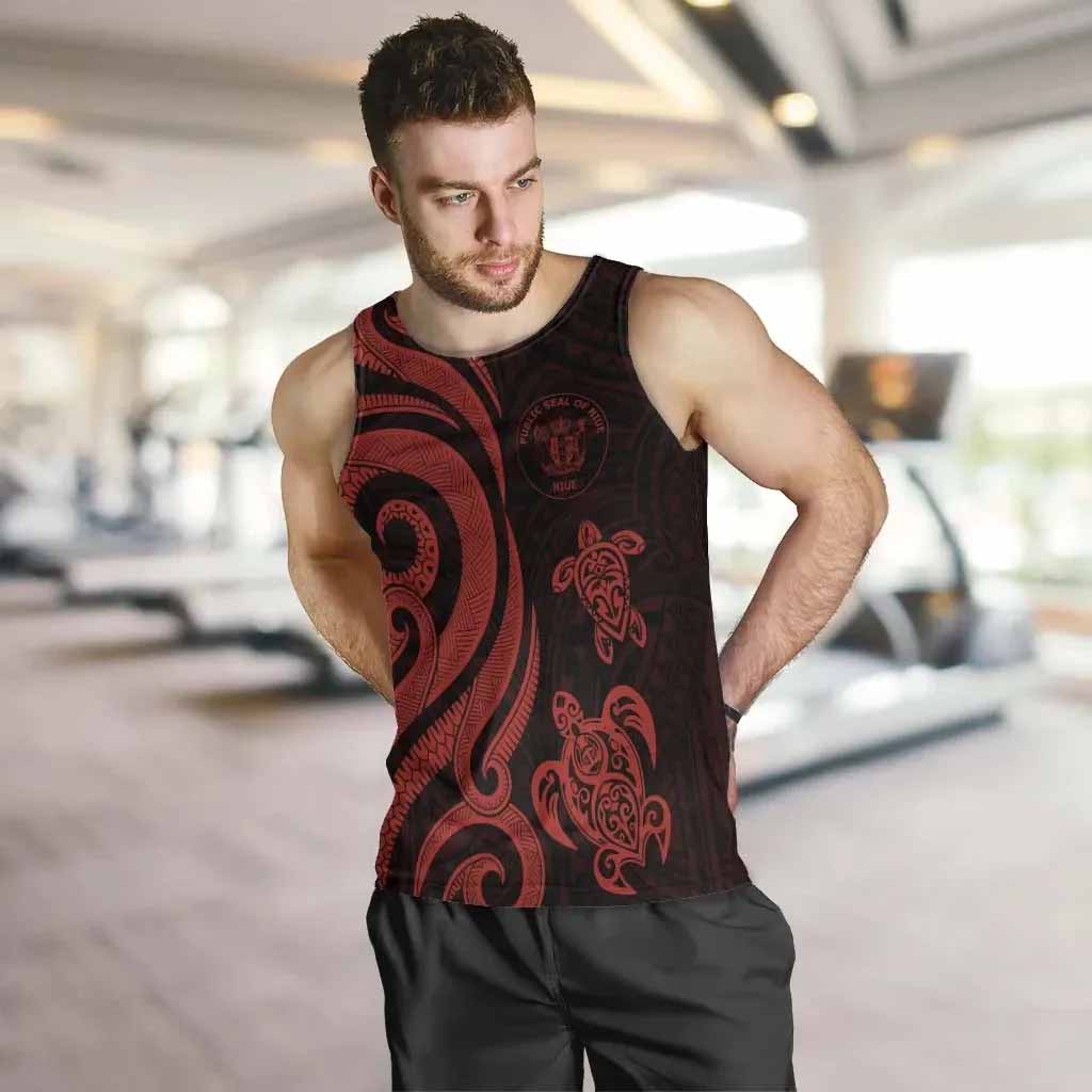 Niue Men Tank Top - Red Tentacle Turtle