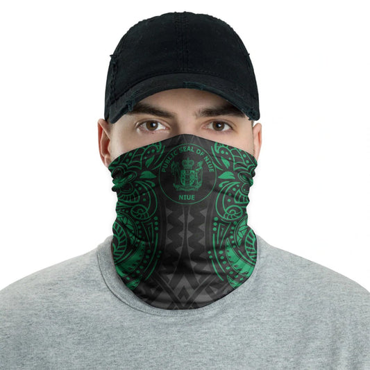 Niue Neck Gaiter - Floral Tattoo Green
