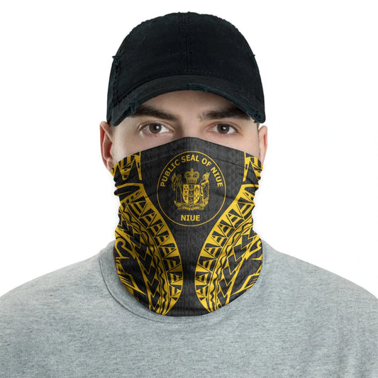 Niue Neck Gaiter - Polynesian Pattern Gold