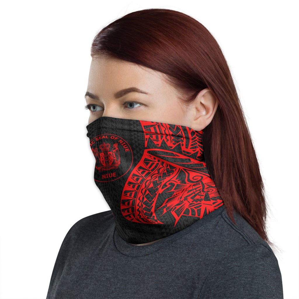 Niue Neck Gaiter - Polynesian Pattern Red