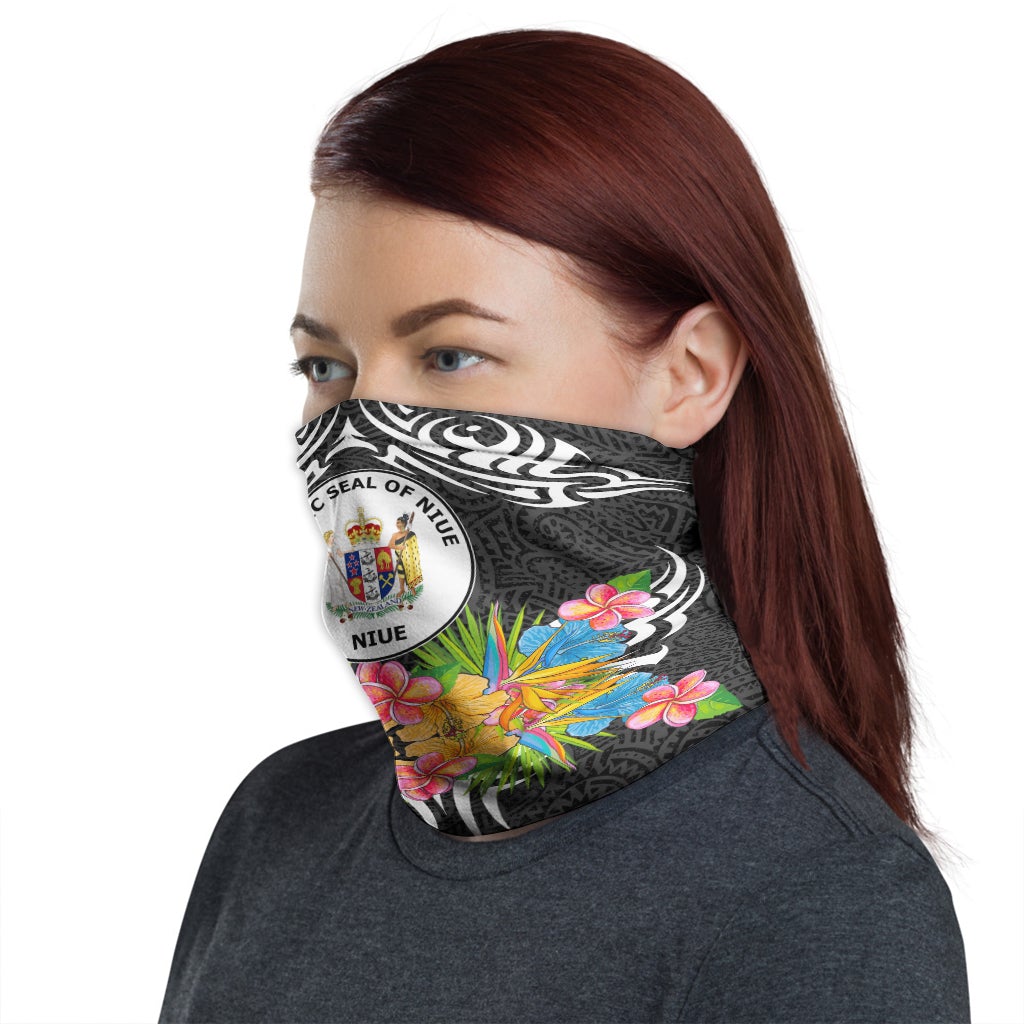 Niue Neck Gaiter - Tribal Floral Pattern
