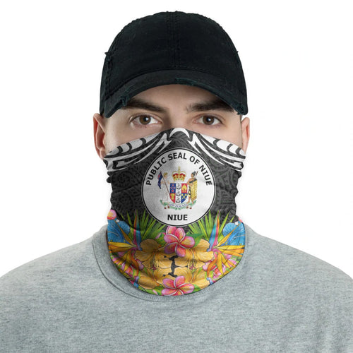 Niue Neck Gaiter - Tribal Floral Pattern
