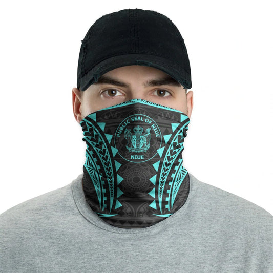 Niue Neck Gaiter - Tribal Pattern Turquoise