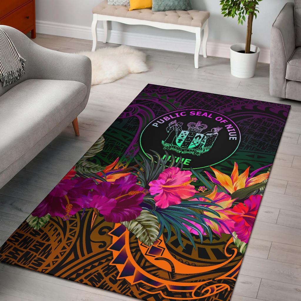Niue Polynesian Area Rug - Summer Hibiscus