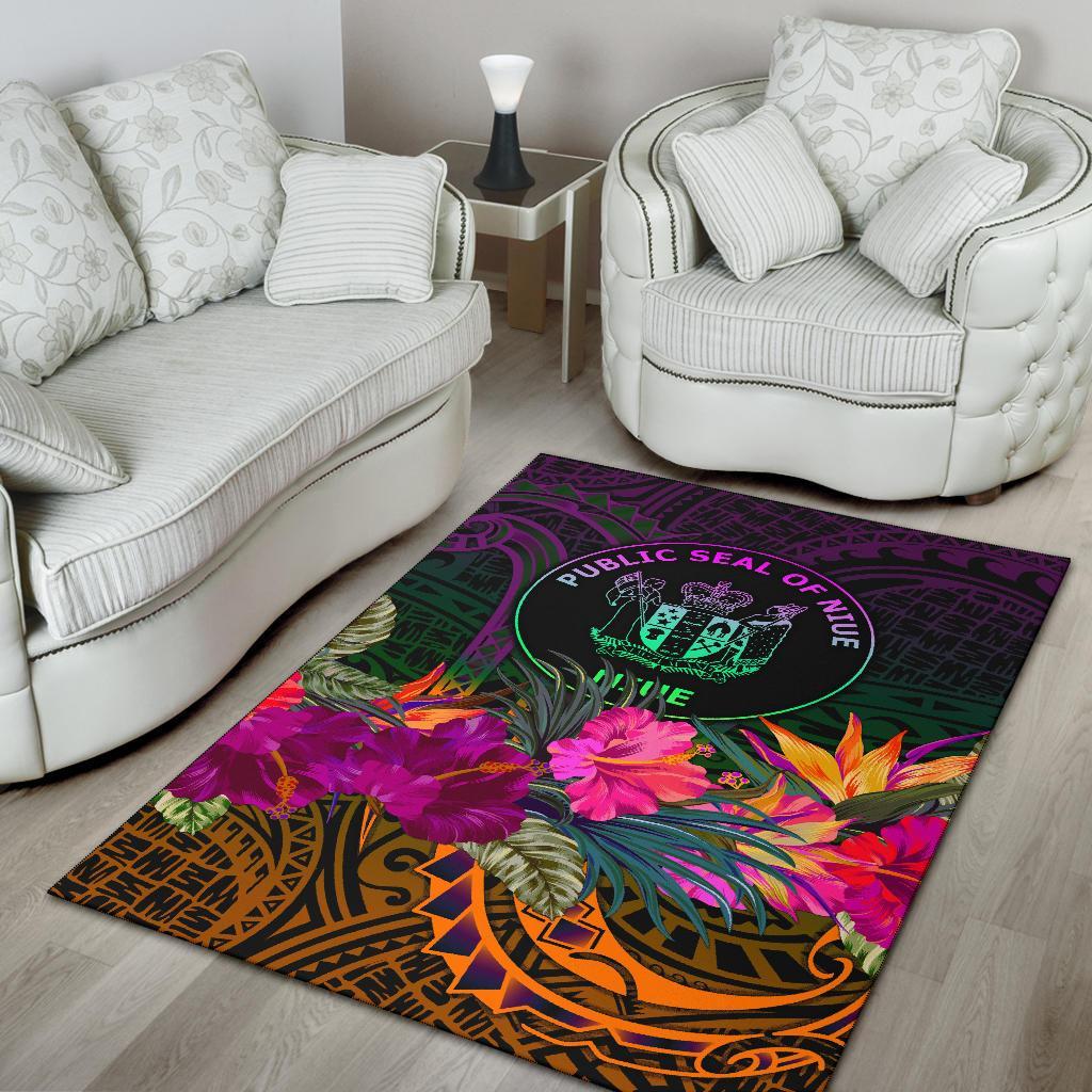 Niue Polynesian Area Rug - Summer Hibiscus