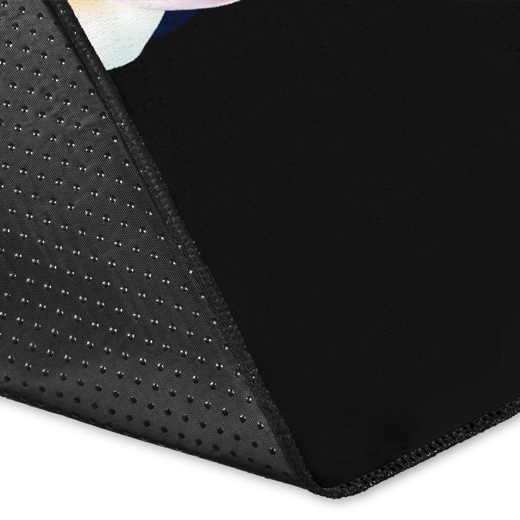 Niue Polynesian Area Rug - Turtle With Plumeria Flowers