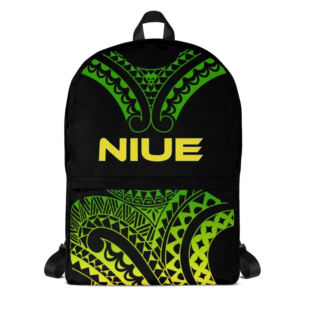 Niue Polynesian Backpack - Reggae Tribal Pattern