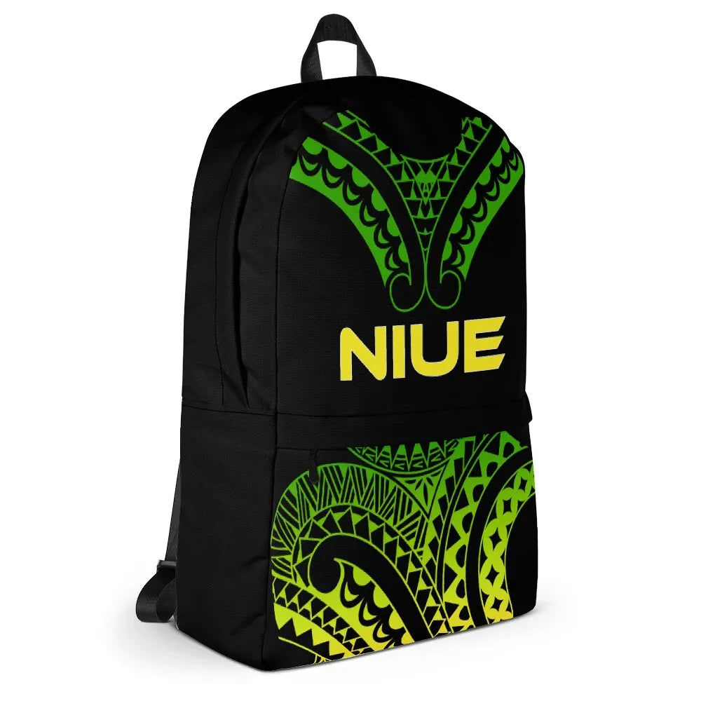 Niue Polynesian Backpack - Reggae Tribal Pattern