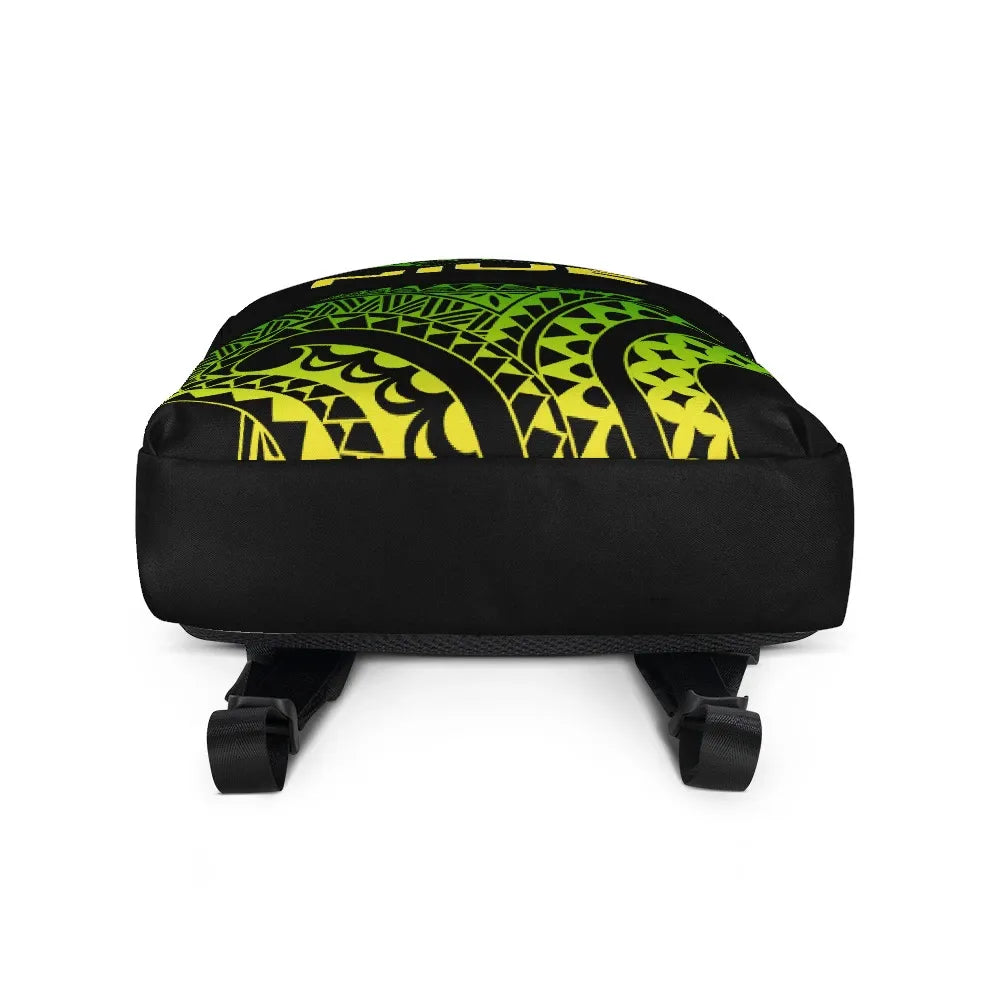 Niue Polynesian Backpack - Reggae Tribal Pattern