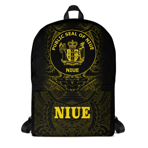 Niue Polynesian Backpack - Yellow Tribal Pattern