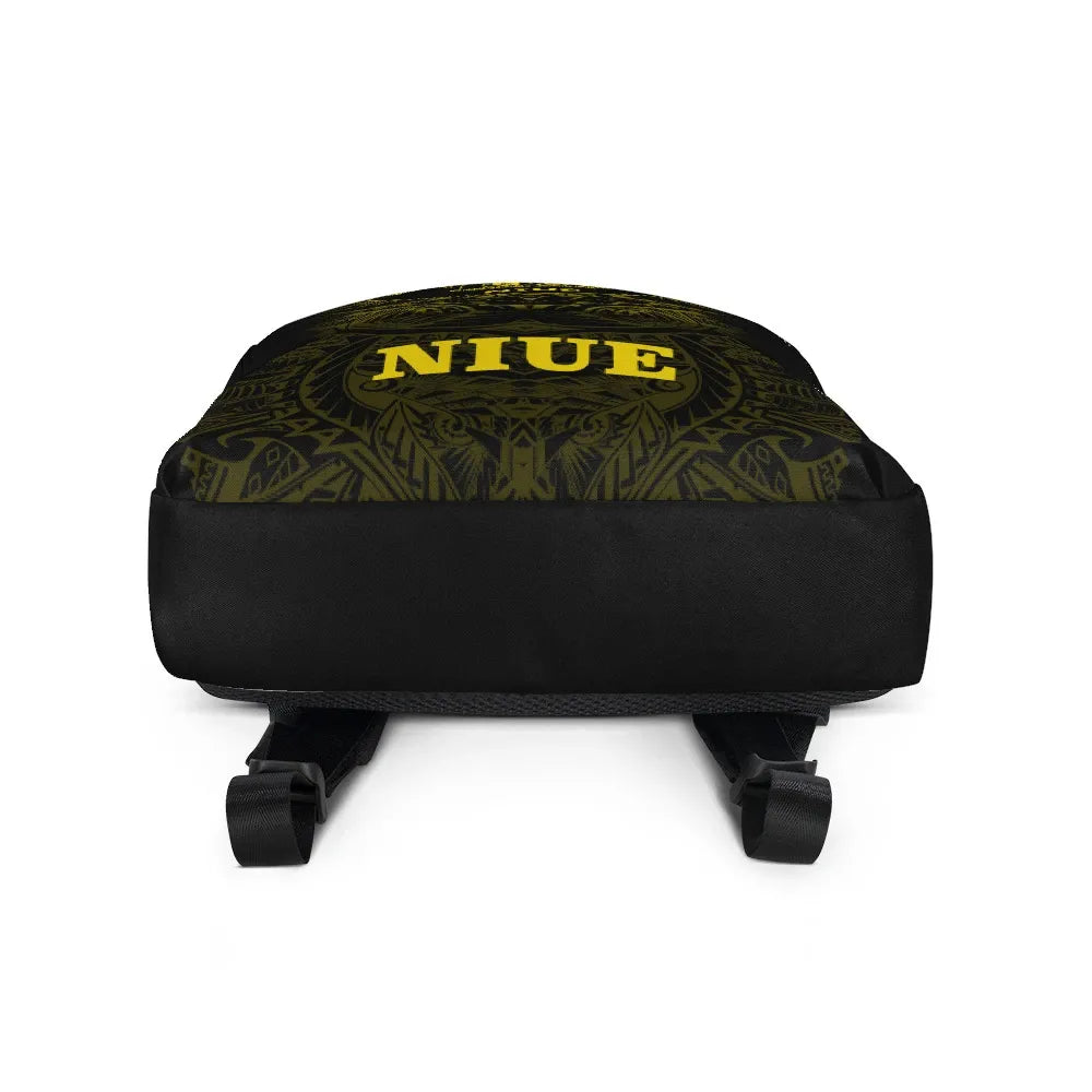 Niue Polynesian Backpack - Yellow Tribal Pattern