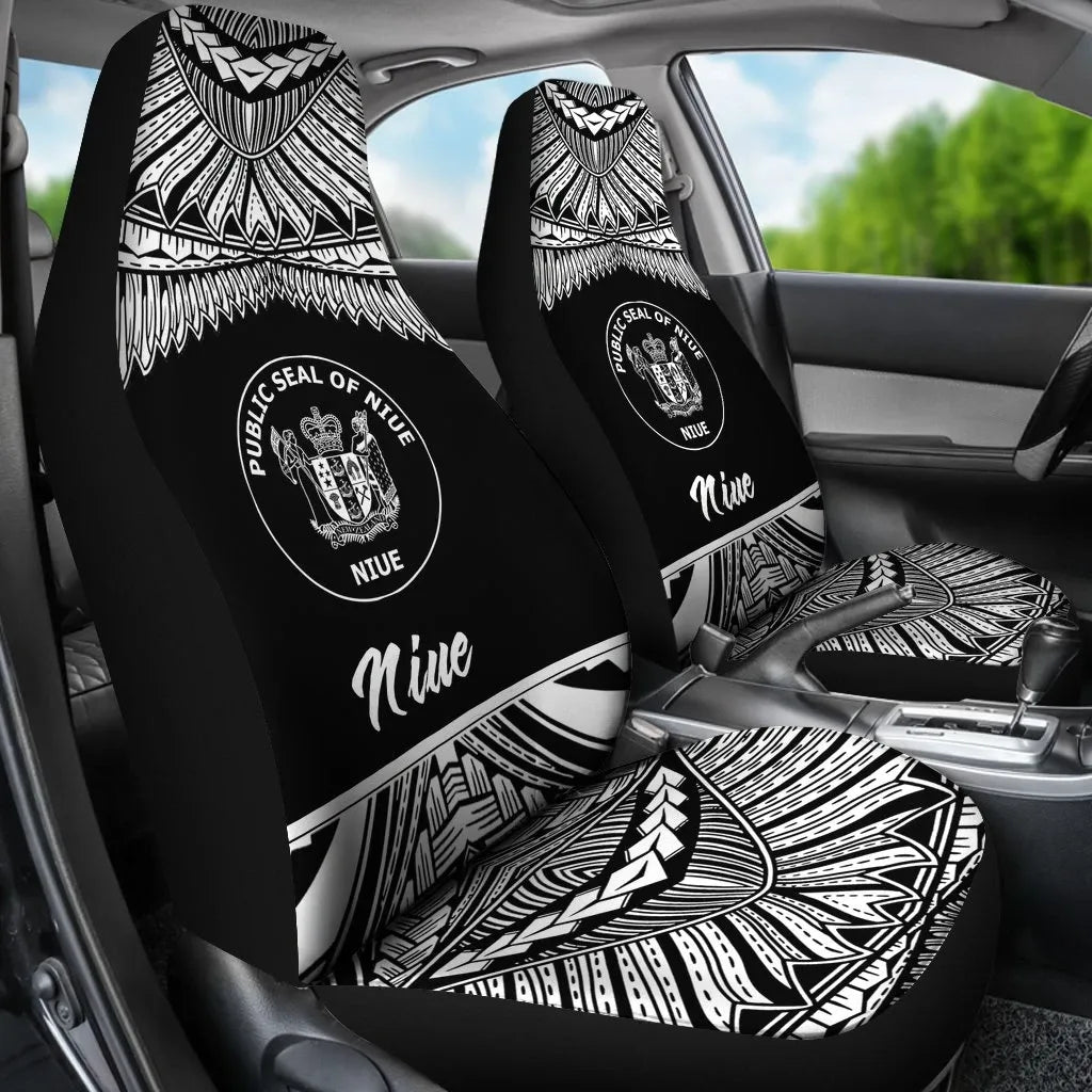 Niue Polynesian Car Seat Covers - Pride White Version