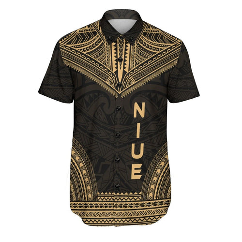 Niue Polynesian Chief Short Sleeve Shirt - Gold Version