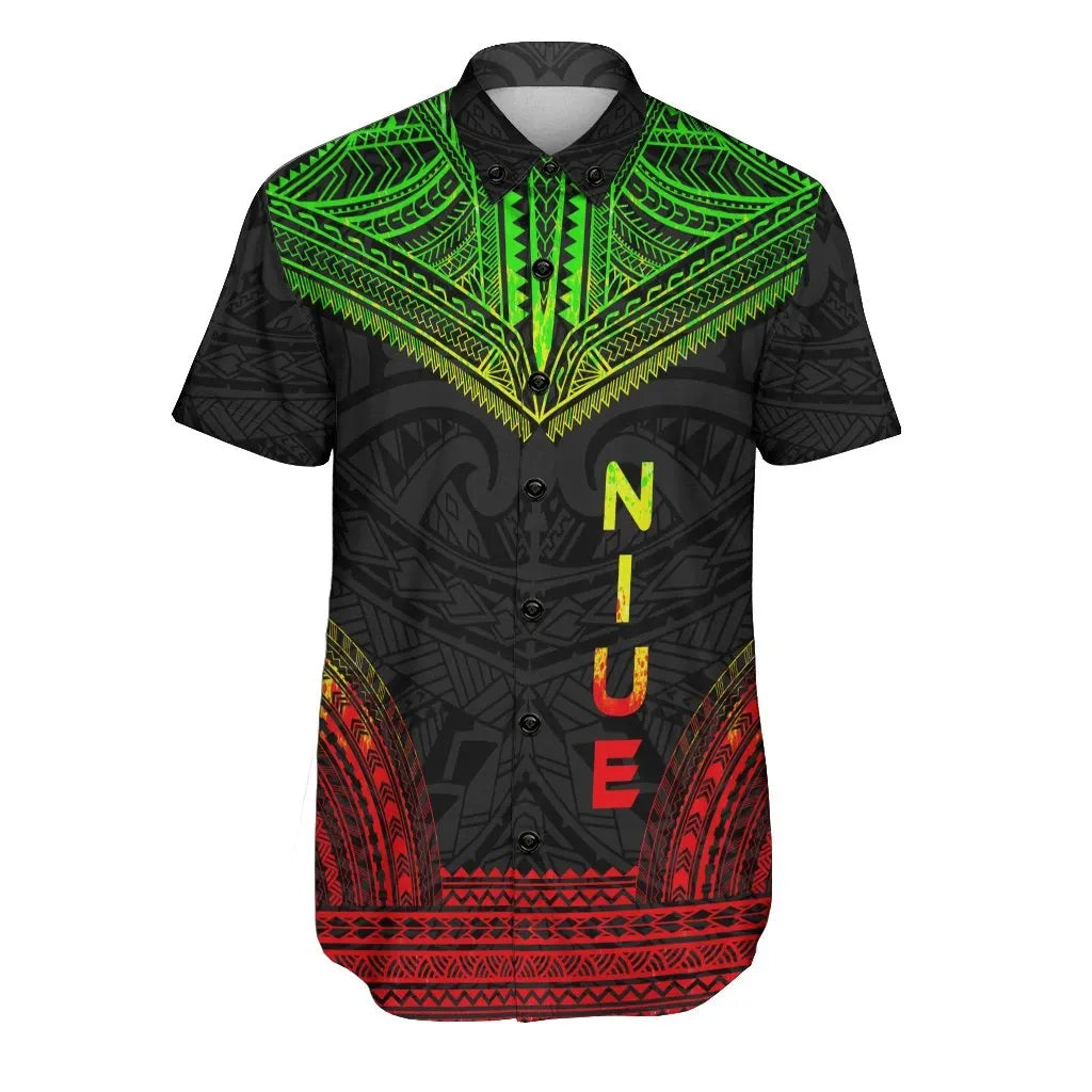 Niue Polynesian Chief Short Sleeve Shirt - Reggae Version